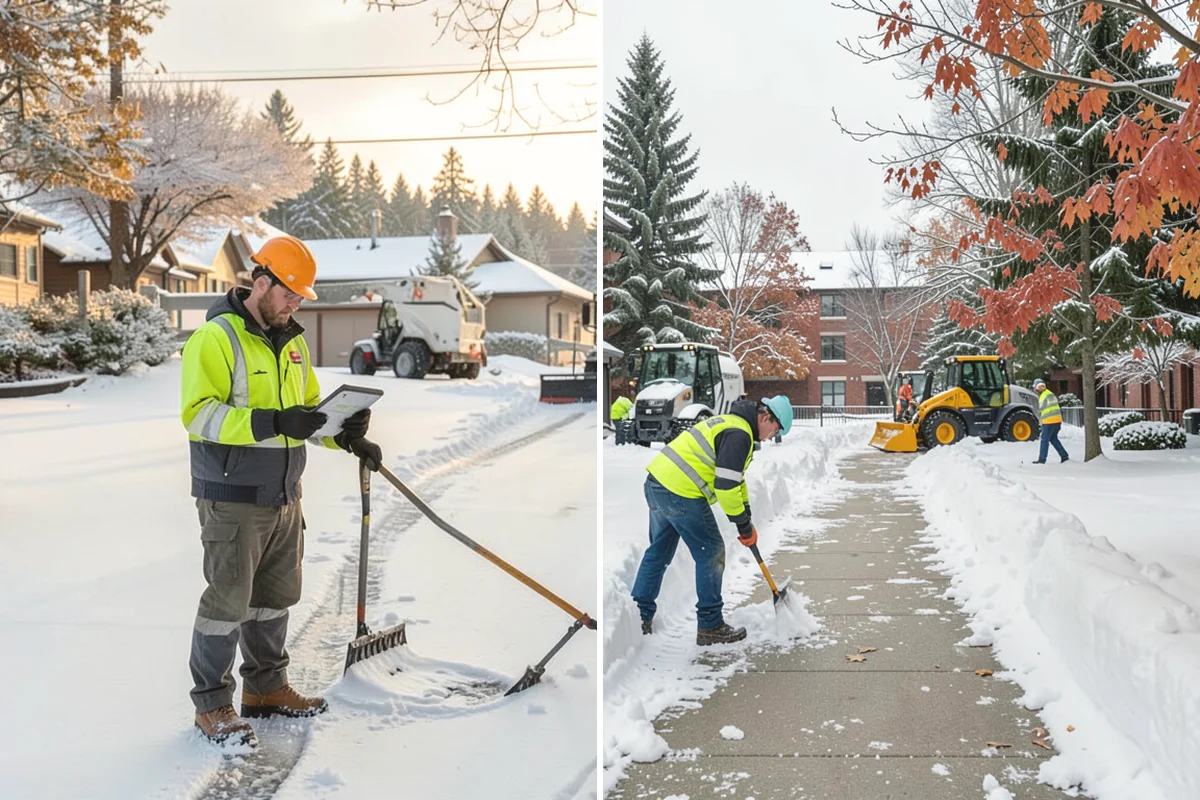 Auto Repair Shop Snow Removal in North Bend, King County, WA - Map bay aprons, drive lanes, and customer parking