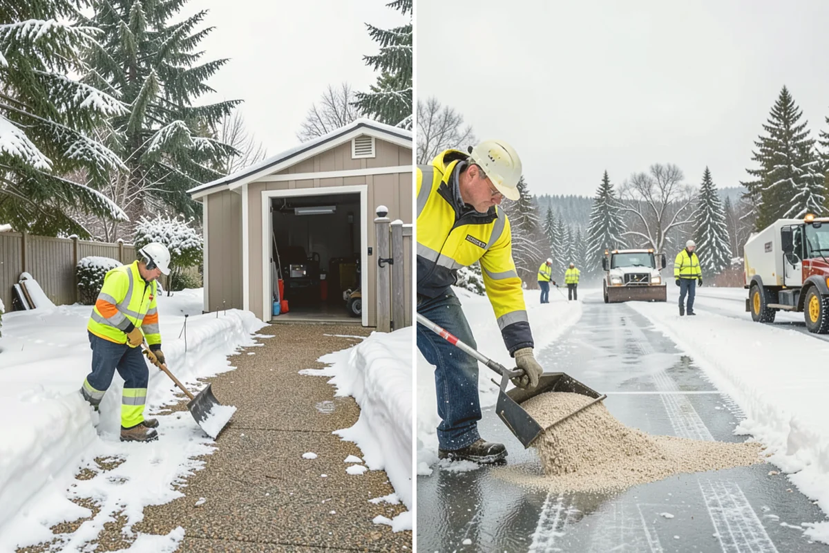 Auto Repair Shop Snow Removal in Orting, Pierce County, WA - Map bay aprons, drive lanes, and customer parking