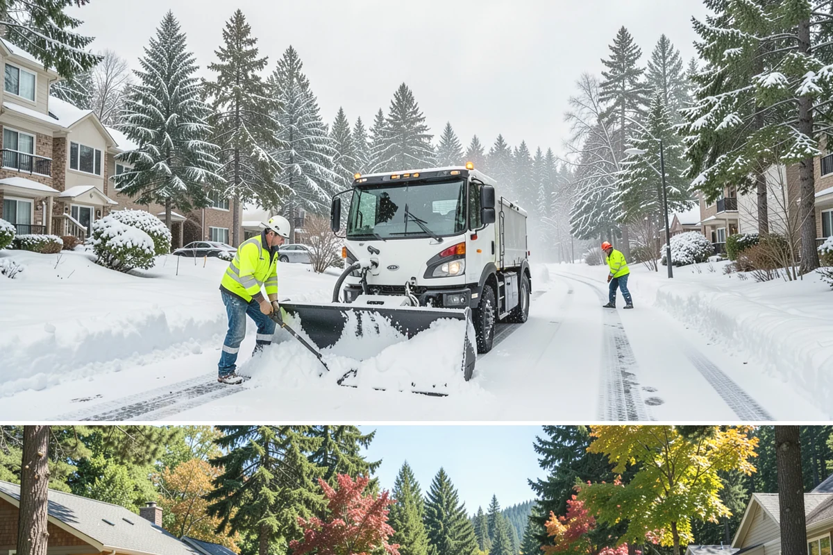 Auto Repair Shop Snow Removal in Orting, Pierce County, WA - Repair shops need clearing December through February when lowland aprons ice over on cold nights.