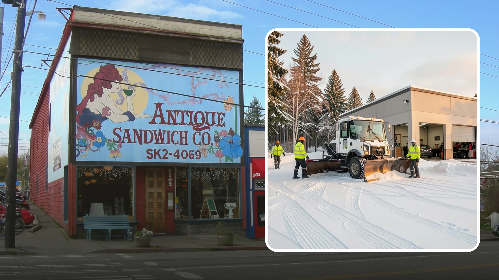 Auto Repair Shop Snow Removal in Ruston, Pierce County, WA - We keep your bay approaches, customer parking, and lot clear so vehicles can get in and out of the shop the moment the snow stops.
