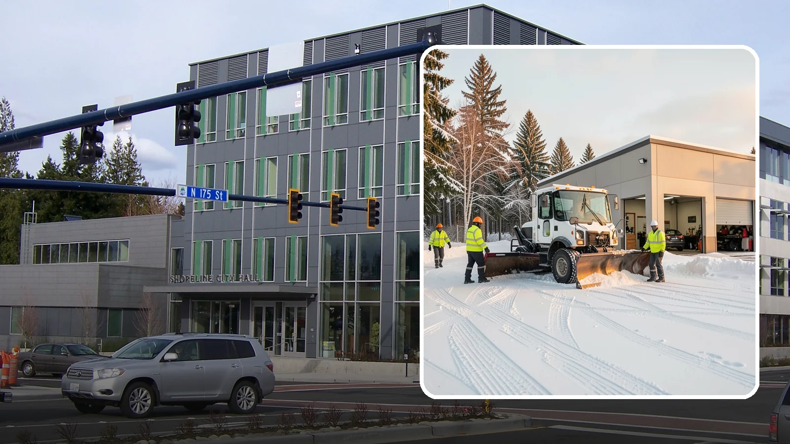 Auto Repair Shop Snow Removal in Shoreline, King County, WA - We keep your bay approaches, customer parking, and lot clear so vehicles can get in and out of the shop the moment the snow stops.