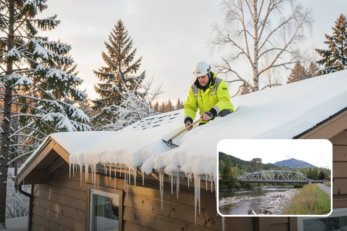 Auto Repair Shop Snow Removal in Skykomish, King County, WA - Bay aprons and drive lanes cleared for vehicle access
