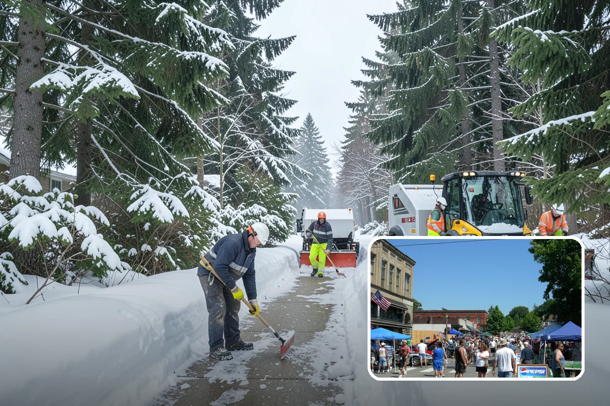 Auto Repair Shop Snow Removal in Snohomish, Snohomish County, WA - Bay aprons and drive lanes cleared for vehicle access