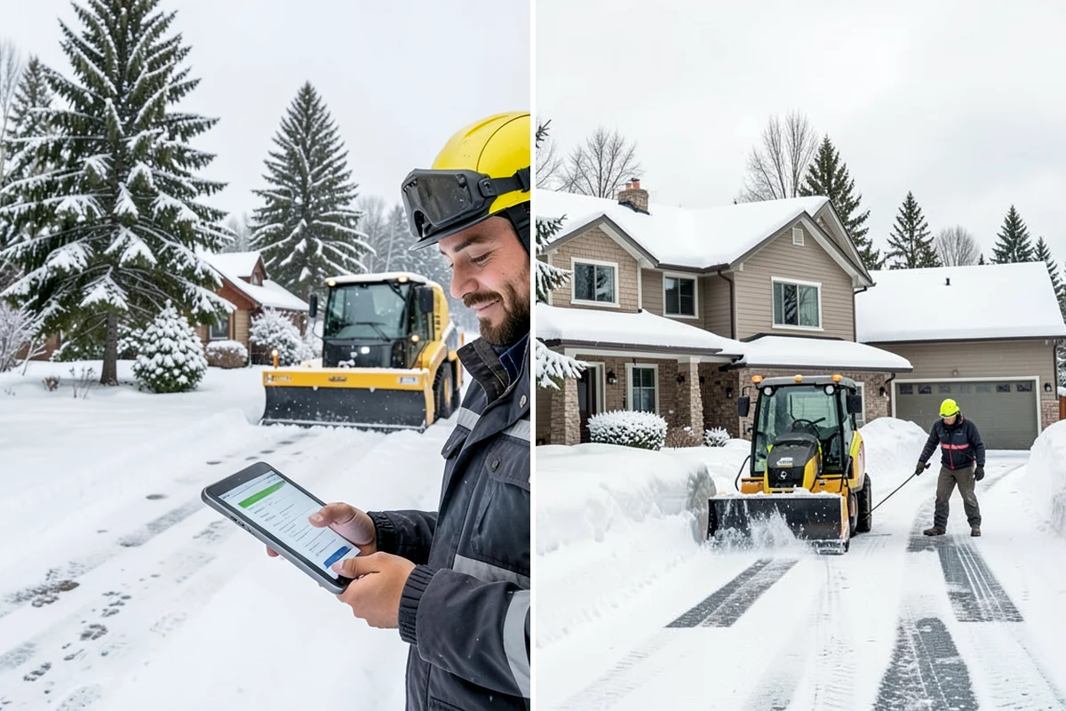 Auto Repair Shop Snow Removal in Snoqualmie, King County, WA - Map bay aprons, drive lanes, and customer parking