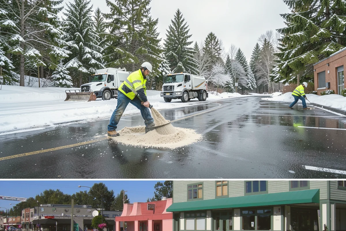 Auto Repair Shop Snow Removal in Snoqualmie, King County, WA - Repair shops need clearing December through February when lowland aprons ice over on cold nights.