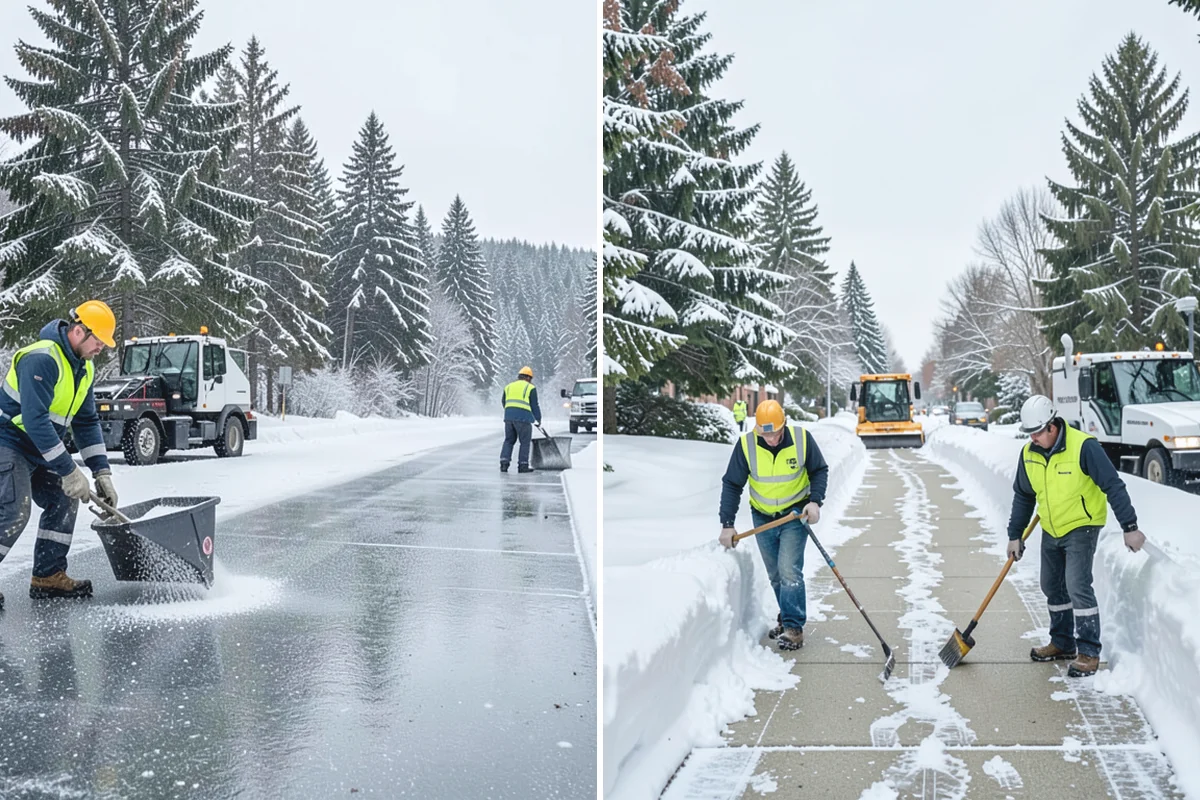 Auto Repair Shop Snow Removal in South Prairie, Pierce County, WA - Map bay aprons, drive lanes, and customer parking