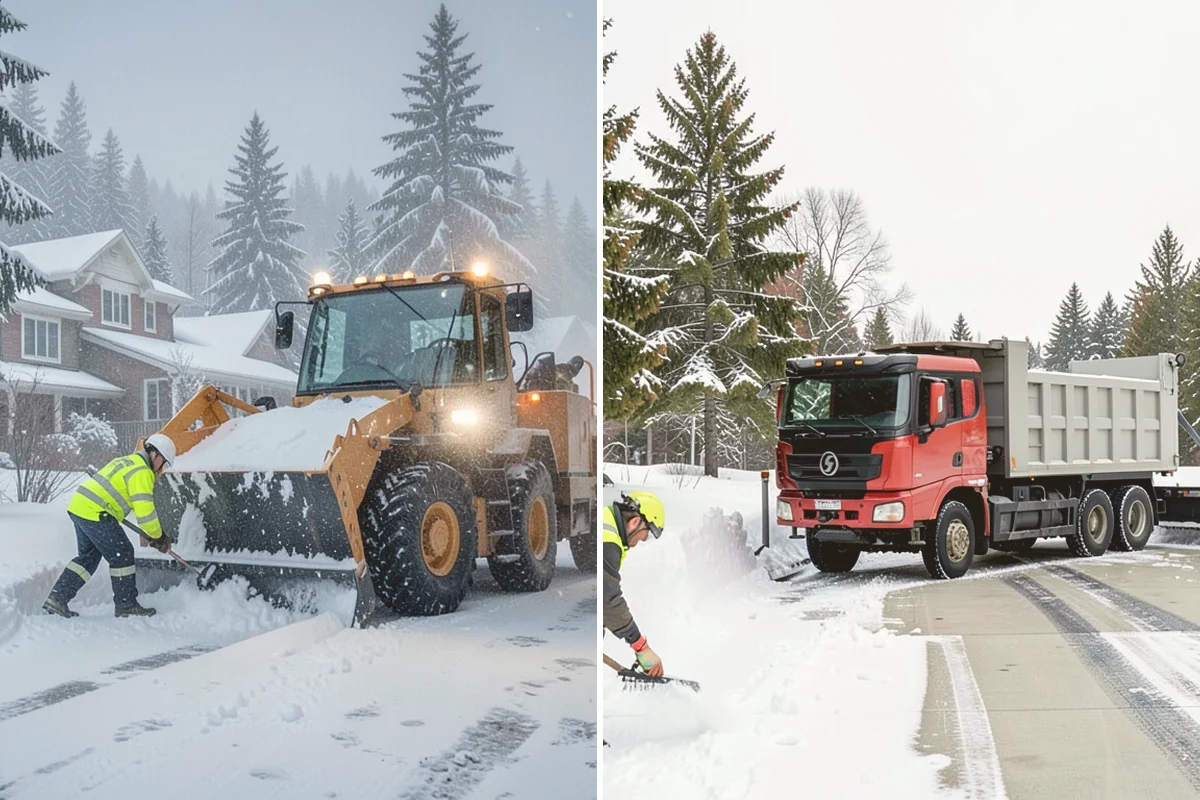 Auto Repair Shop Snow Removal in Stanwood, Snohomish County, WA - Map bay aprons, drive lanes, and customer parking