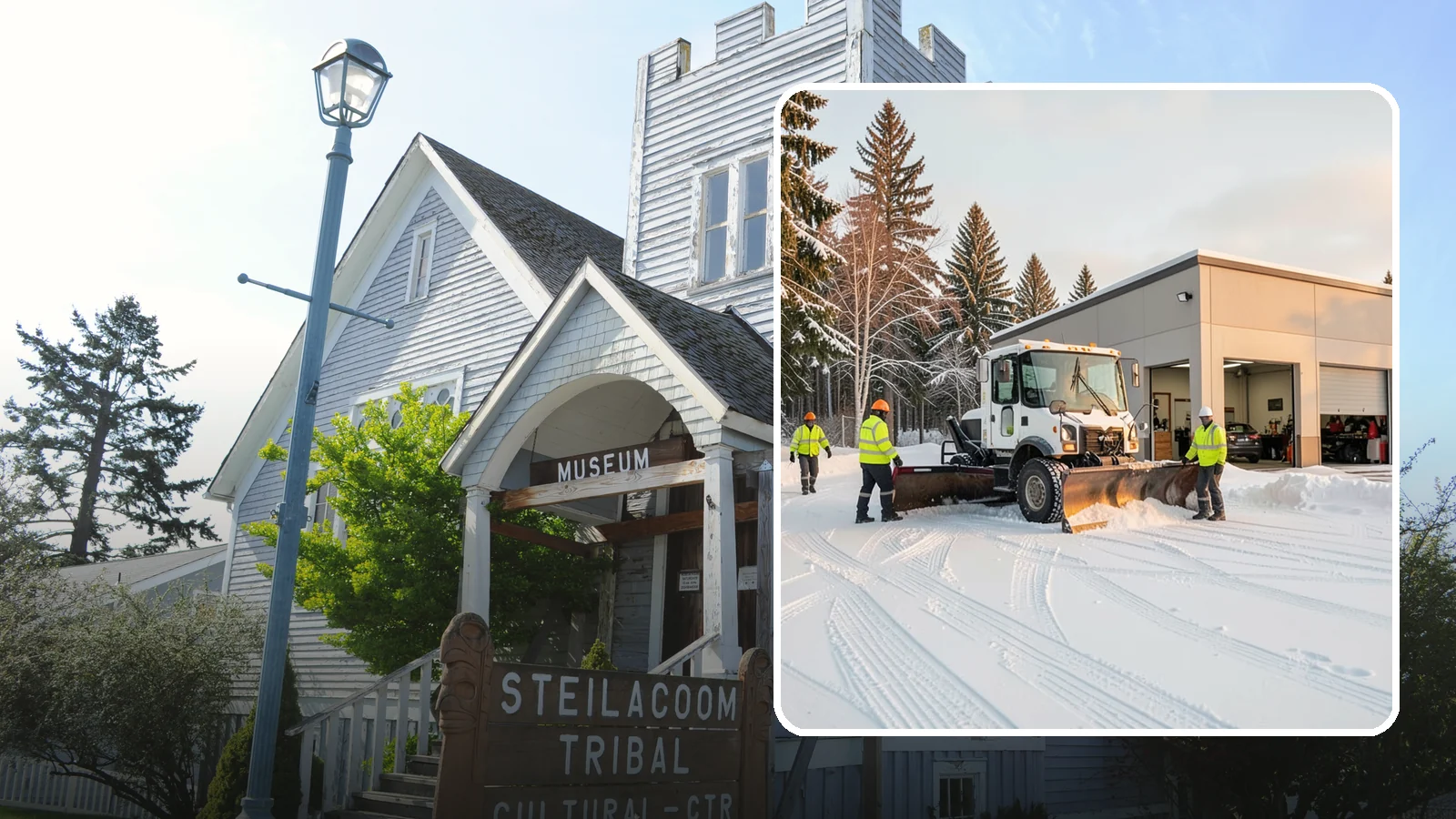 Auto Repair Shop Snow Removal in Steilacoom, Pierce County, WA - We keep your bay approaches, customer parking, and lot clear so vehicles can get in and out of the shop the moment the snow stops.