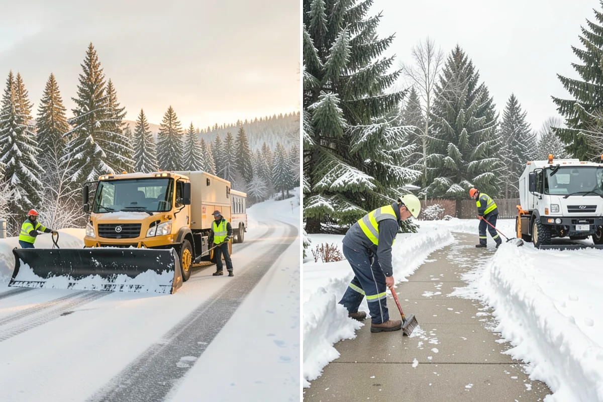 Auto Repair Shop Snow Removal in Steilacoom, Pierce County, WA - Map bay aprons, drive lanes, and customer parking