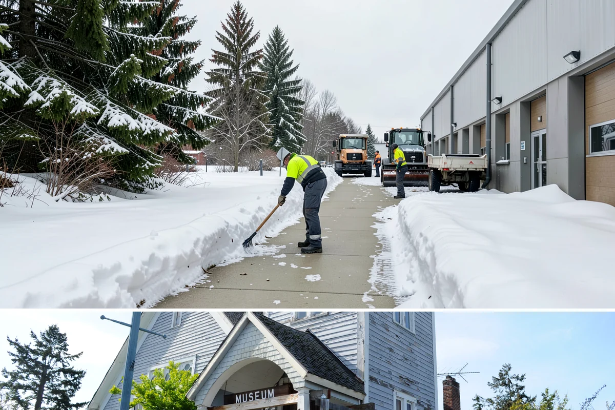 Auto Repair Shop Snow Removal in Steilacoom, Pierce County, WA - Repair shops need clearing December through February when lowland aprons ice over on cold nights.