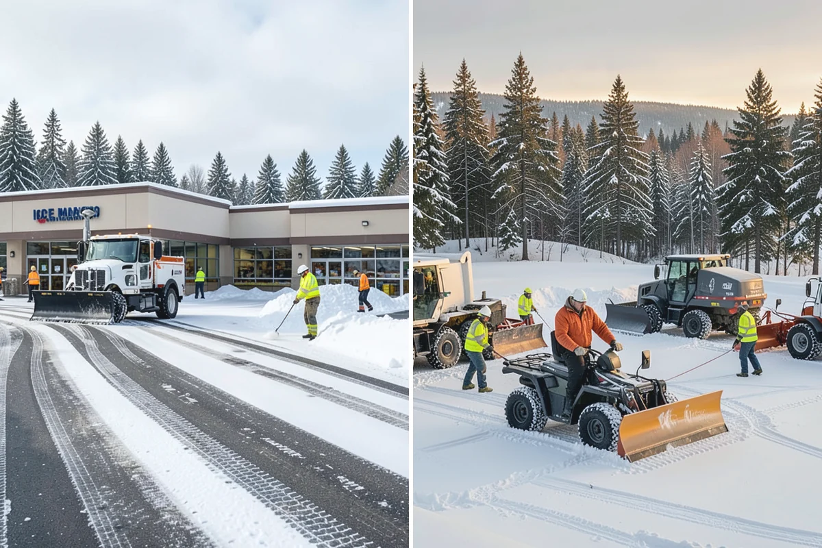 Auto Repair Shop Snow Removal in Sumner, Pierce County, WA - Map bay aprons, drive lanes, and customer parking