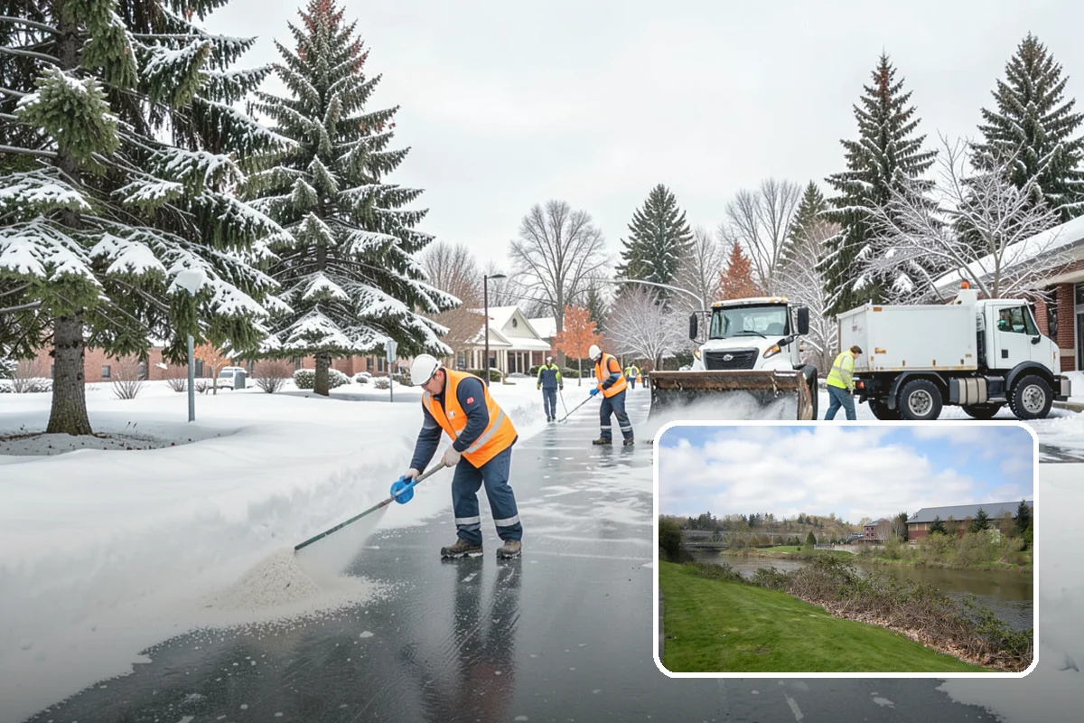 Auto Repair Shop Snow Removal in Tukwila, King County, WA - Bay aprons and drive lanes cleared for vehicle access