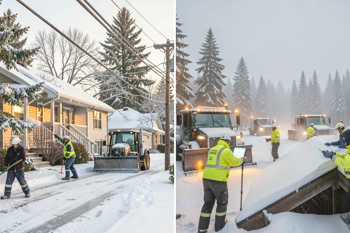 Back Patio Snow Removal in Anacortes, Skagit County, WA - We inspect the patio material and surrounding access points