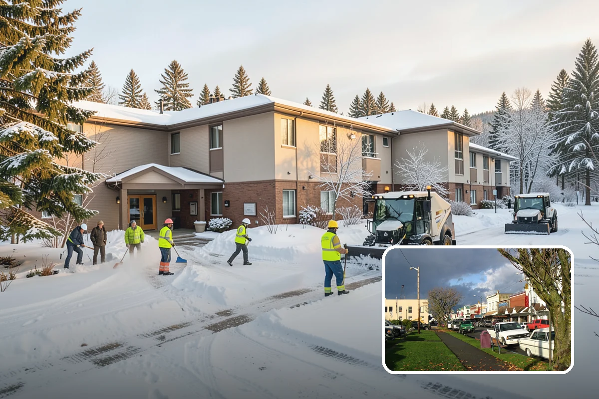 Back Patio Snow Removal in Arlington, Snohomish County, WA - Keeps everyday rear-yard routes usable in winter