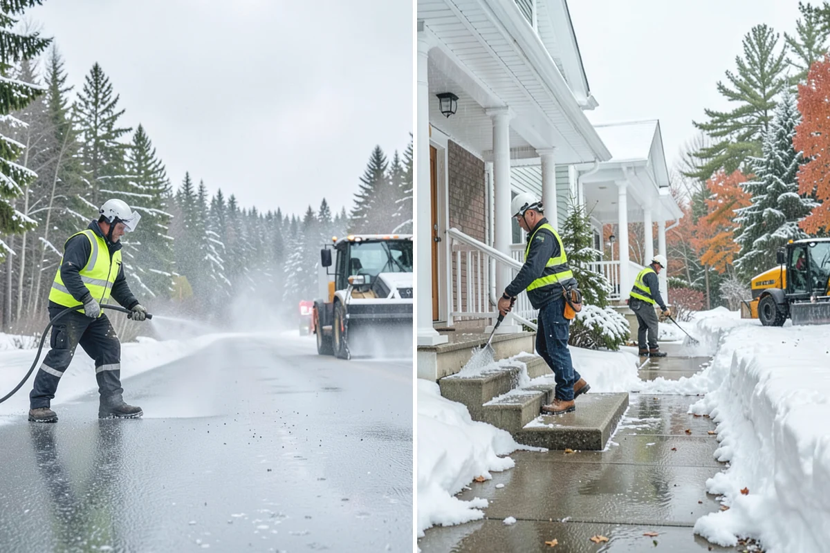 Back Patio Snow Removal in Auburn, King County, WA - We inspect the patio material and surrounding access points