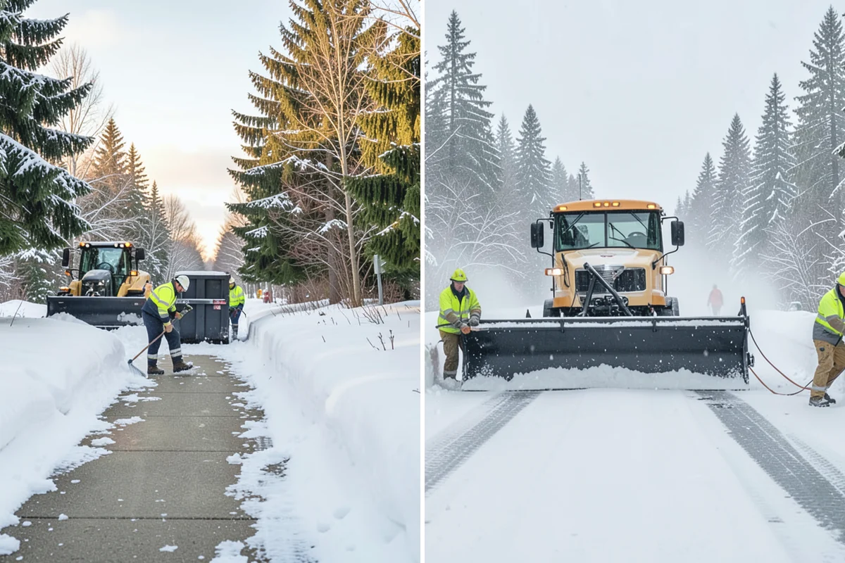 Back Patio Snow Removal in Beaux Arts Village, King County, WA - We inspect the patio material and surrounding access points