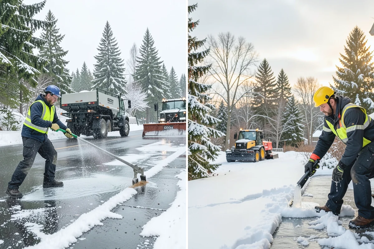 Back Patio Snow Removal in Bonney Lake, Pierce County, WA - We inspect the patio material and surrounding access points