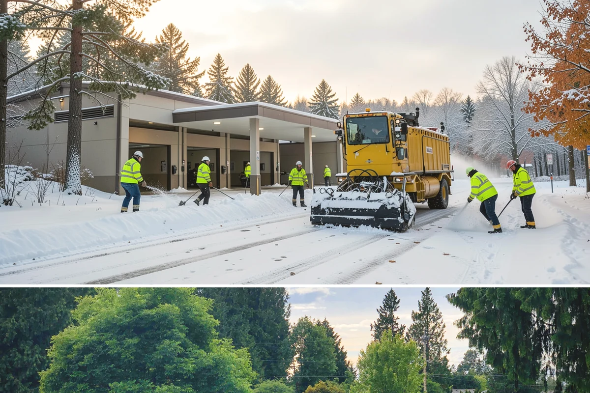 Back Patio Snow Removal in Bonney Lake, Pierce County, WA - Reserve your spot in early winter so the back of your home is covered when lowland snow arrives.