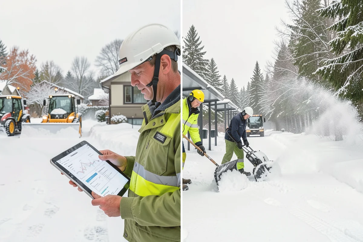 Back Patio Snow Removal in Bothell, King County, WA - We inspect the patio material and surrounding access points
