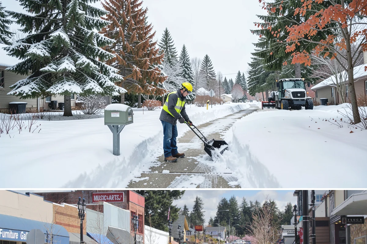 Back Patio Snow Removal in Bothell, King County, WA - Reserve your spot in early winter so the back of your home is covered when lowland snow arrives.