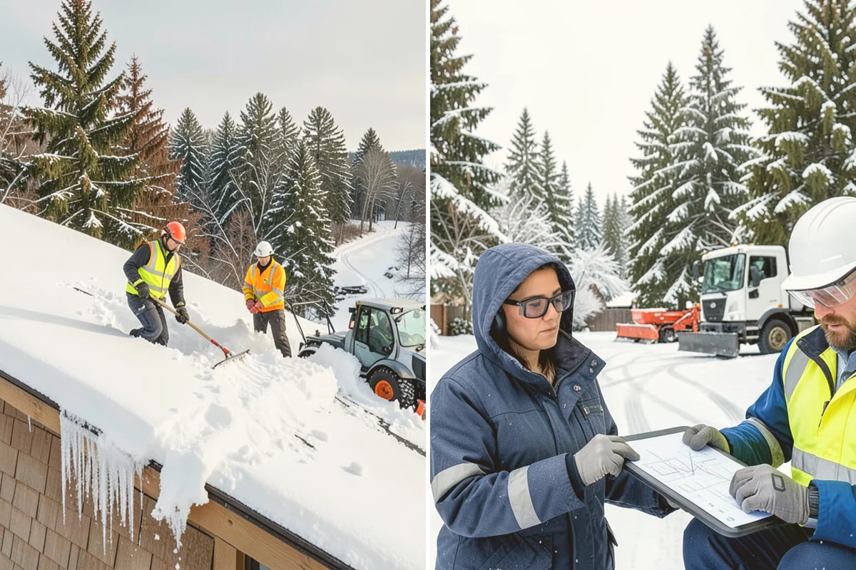 Back Patio Snow Removal in Brier, Snohomish County, WA - We inspect the patio material and surrounding access points