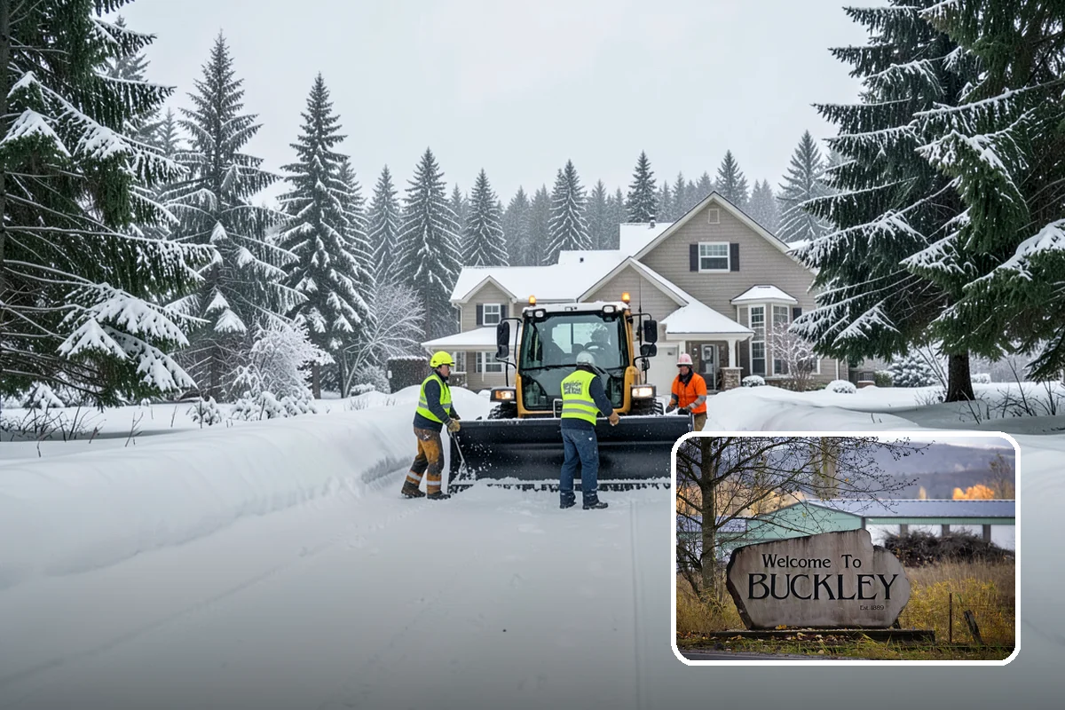 Back Patio Snow Removal in Buckley, Pierce County, WA - Keeps everyday rear-yard routes usable in winter