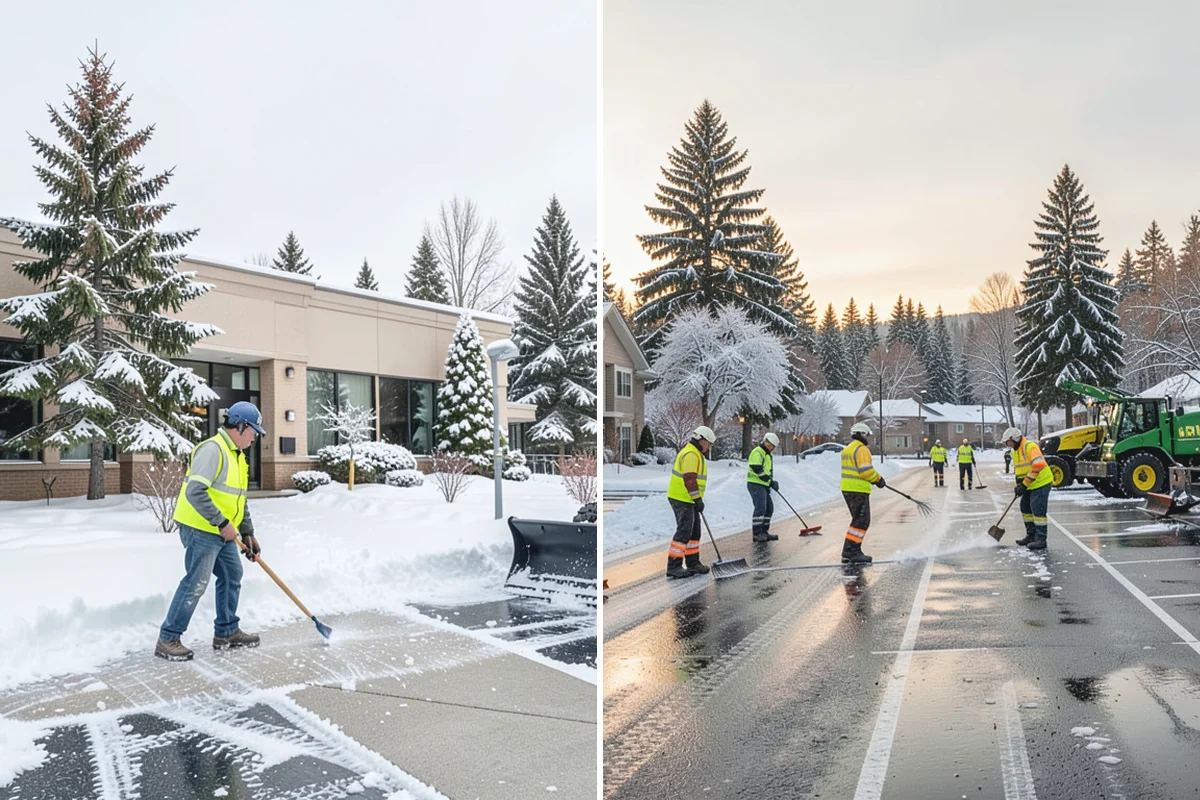Back Patio Snow Removal in Buckley, Pierce County, WA - We inspect the patio material and surrounding access points