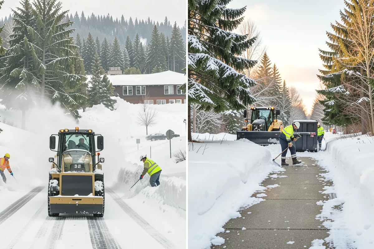 Back Patio Snow Removal in Carnation, King County, WA - We inspect the patio material and surrounding access points