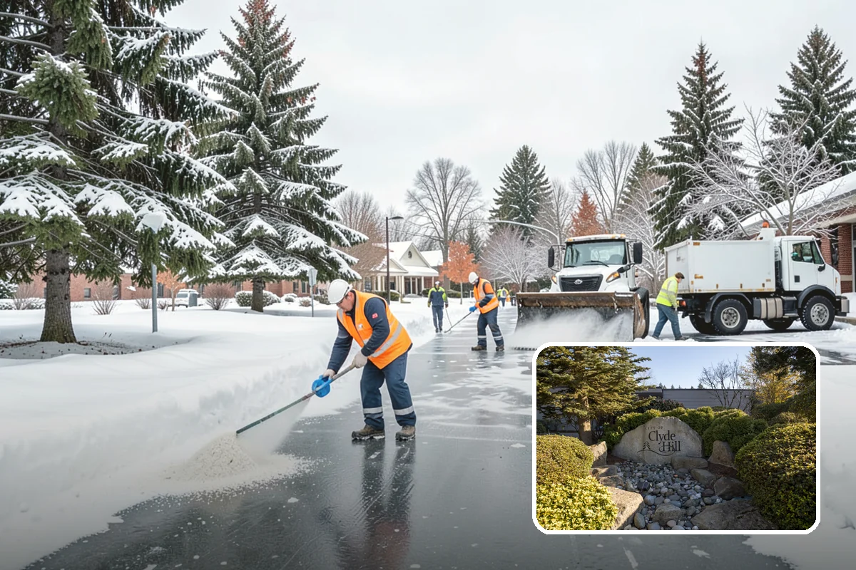 Back Patio Snow Removal in Clyde Hill, King County, WA - Keeps everyday rear-yard routes usable in winter