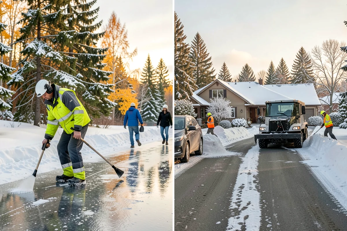 Back Patio Snow Removal in Clyde Hill, King County, WA - We inspect the patio material and surrounding access points