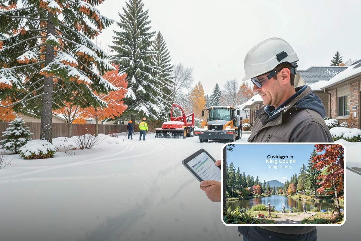 Back Patio Snow Removal in Covington, King County, WA - Keeps everyday rear-yard routes usable in winter
