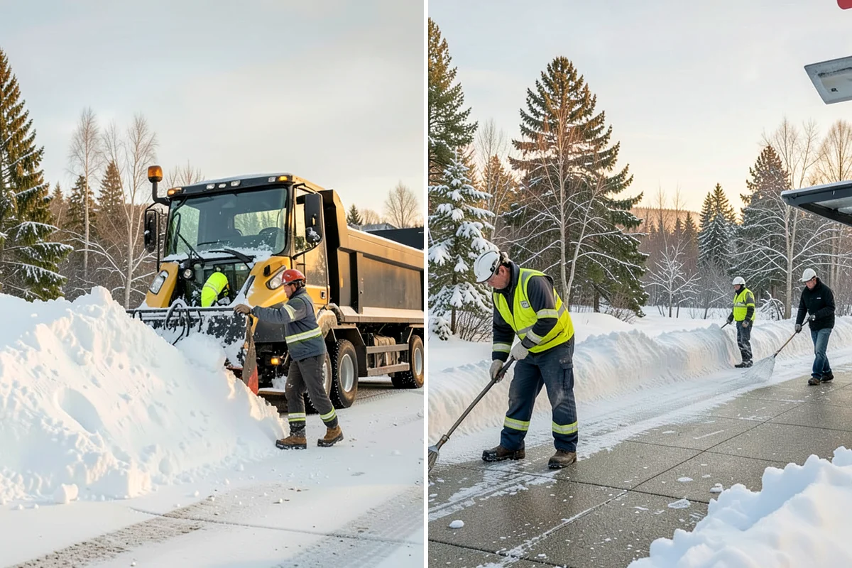 Back Patio Snow Removal in DuPont, Pierce County, WA - We inspect the patio material and surrounding access points