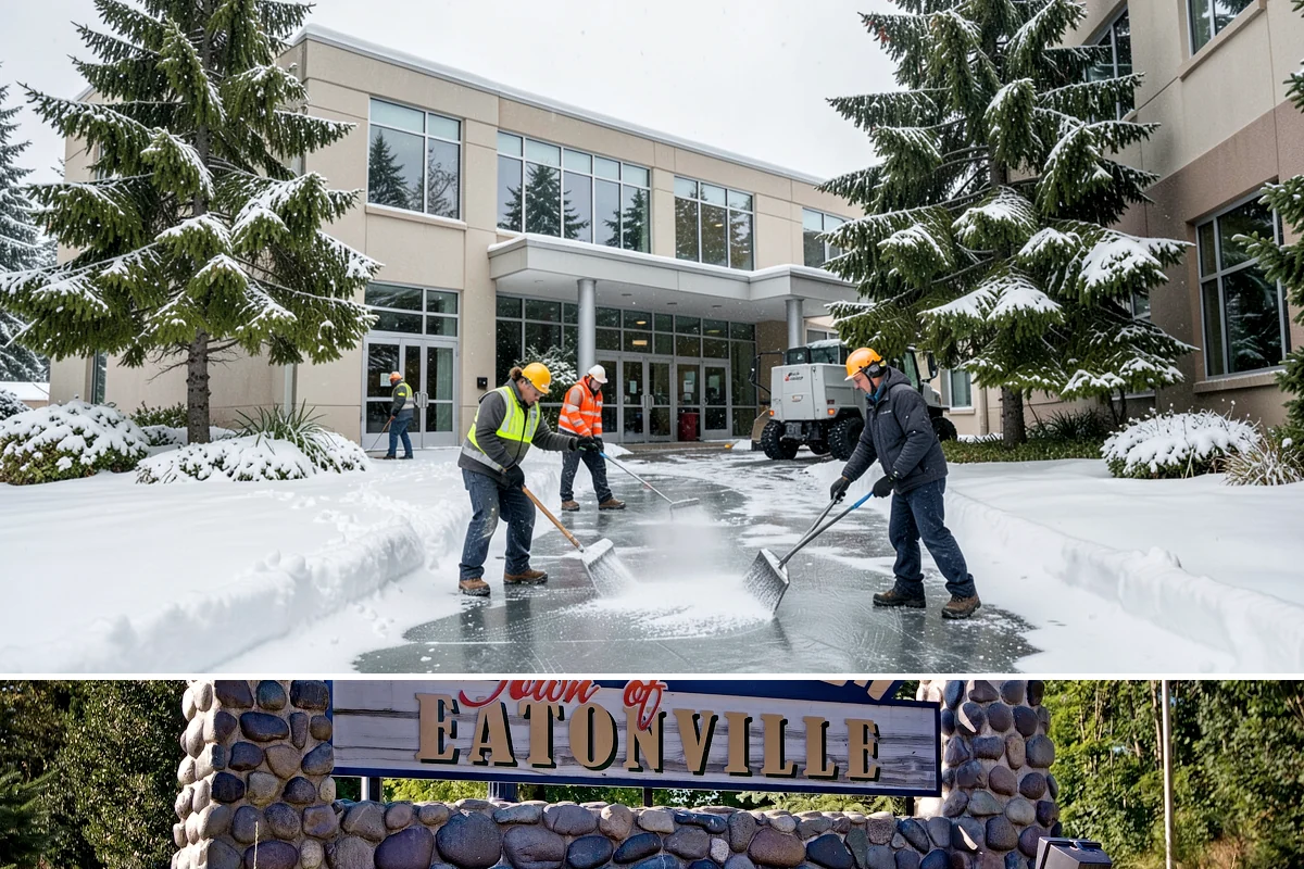 Back Patio Snow Removal in Eatonville, Pierce County, WA - Reserve your spot in early winter so the back of your home is covered when lowland snow arrives.