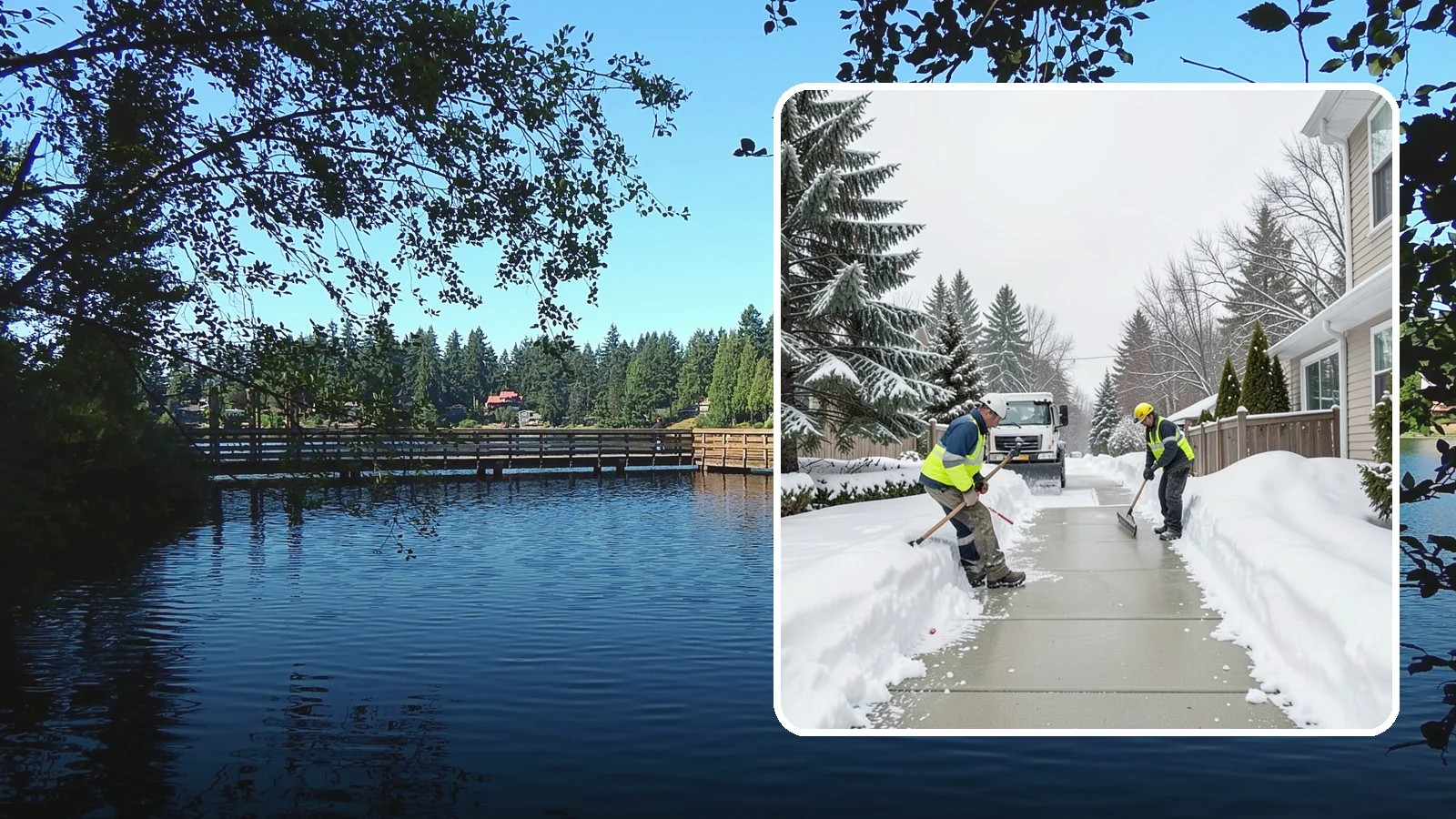 Back Patio Snow Removal in Federal Way, King County, WA - We clear snow off back patios so your outdoor space and rear exits stay usable during a cold snap.