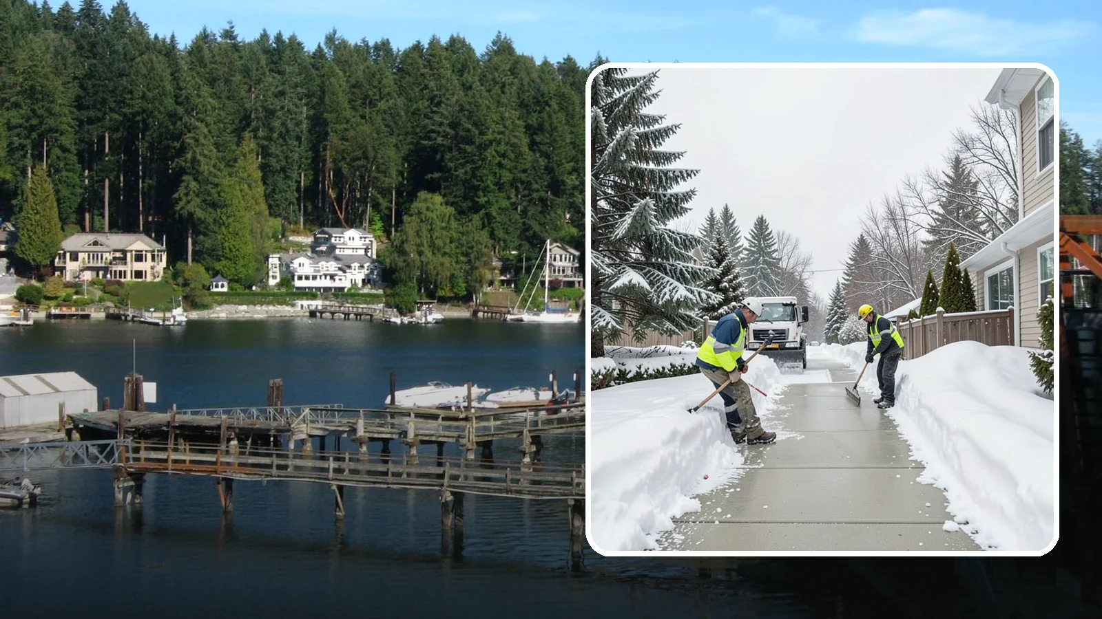 Back Patio Snow Removal in Gig Harbor, Pierce County, WA - We clear snow off back patios so your outdoor space and rear exits stay usable during a cold snap.