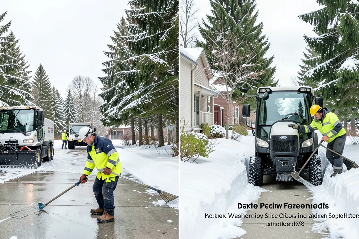 Back Patio Snow Removal in Gig Harbor, Pierce County, WA - We inspect the patio material and surrounding access points