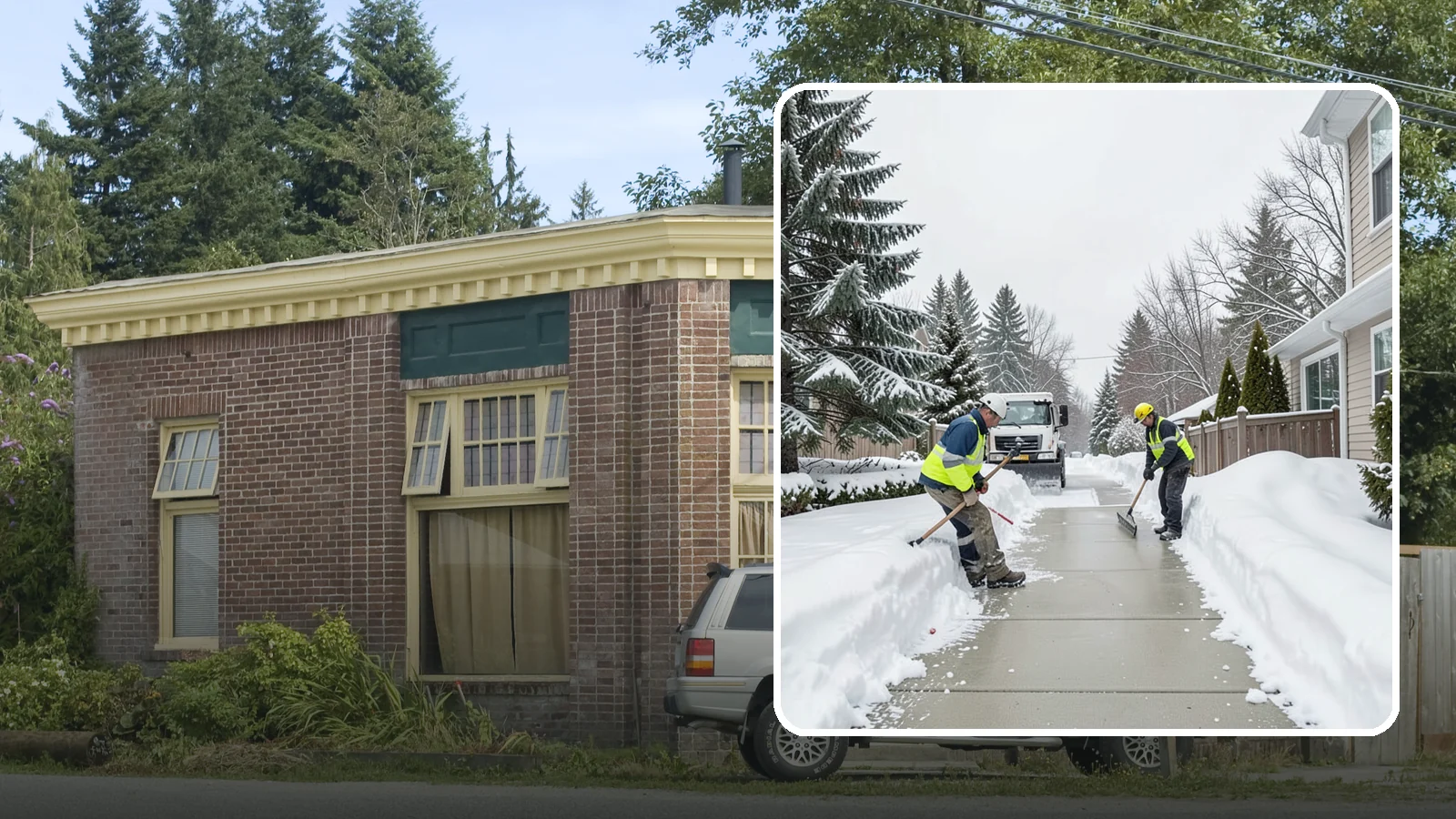 Back Patio Snow Removal in Hamilton, Skagit County, WA - We clear snow off back patios so your outdoor space and rear exits stay usable during a cold snap.