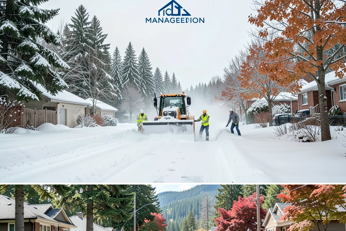 Back Patio Snow Removal in Hunts Point, King County, WA - Reserve your spot in early winter so the back of your home is covered when lowland snow arrives.