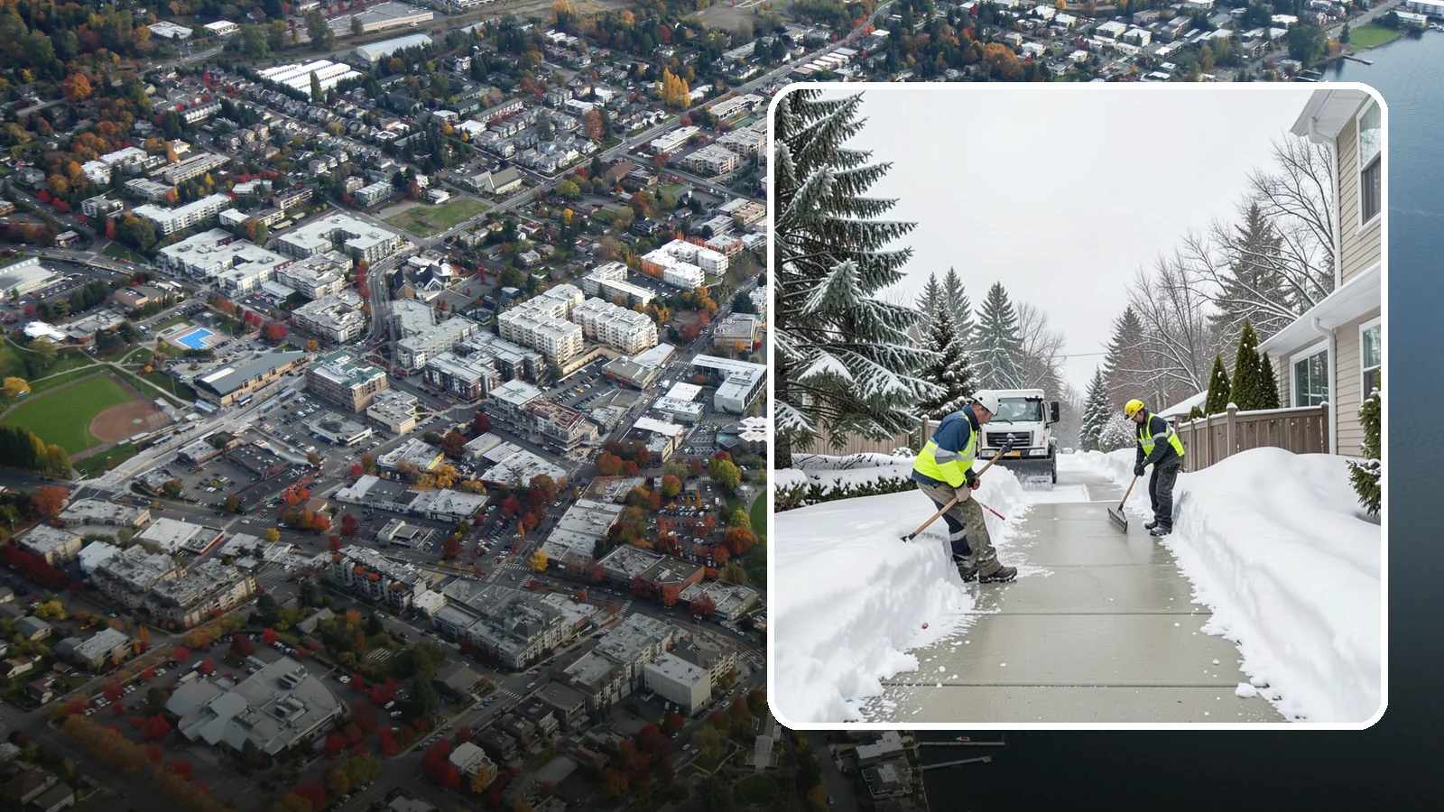Back Patio Snow Removal in Kirkland, King County, WA - We clear snow off back patios so your outdoor space and rear exits stay usable during a cold snap.