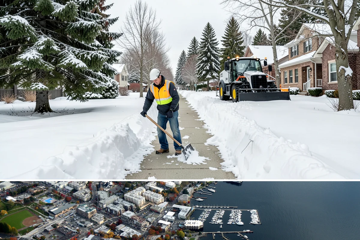 Back Patio Snow Removal in Kirkland, King County, WA - Reserve your spot in early winter so the back of your home is covered when lowland snow arrives.