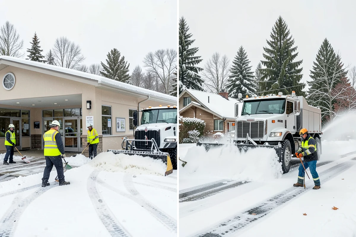 Back Patio Snow Removal in Lakewood, Pierce County, WA - We inspect the patio material and surrounding access points