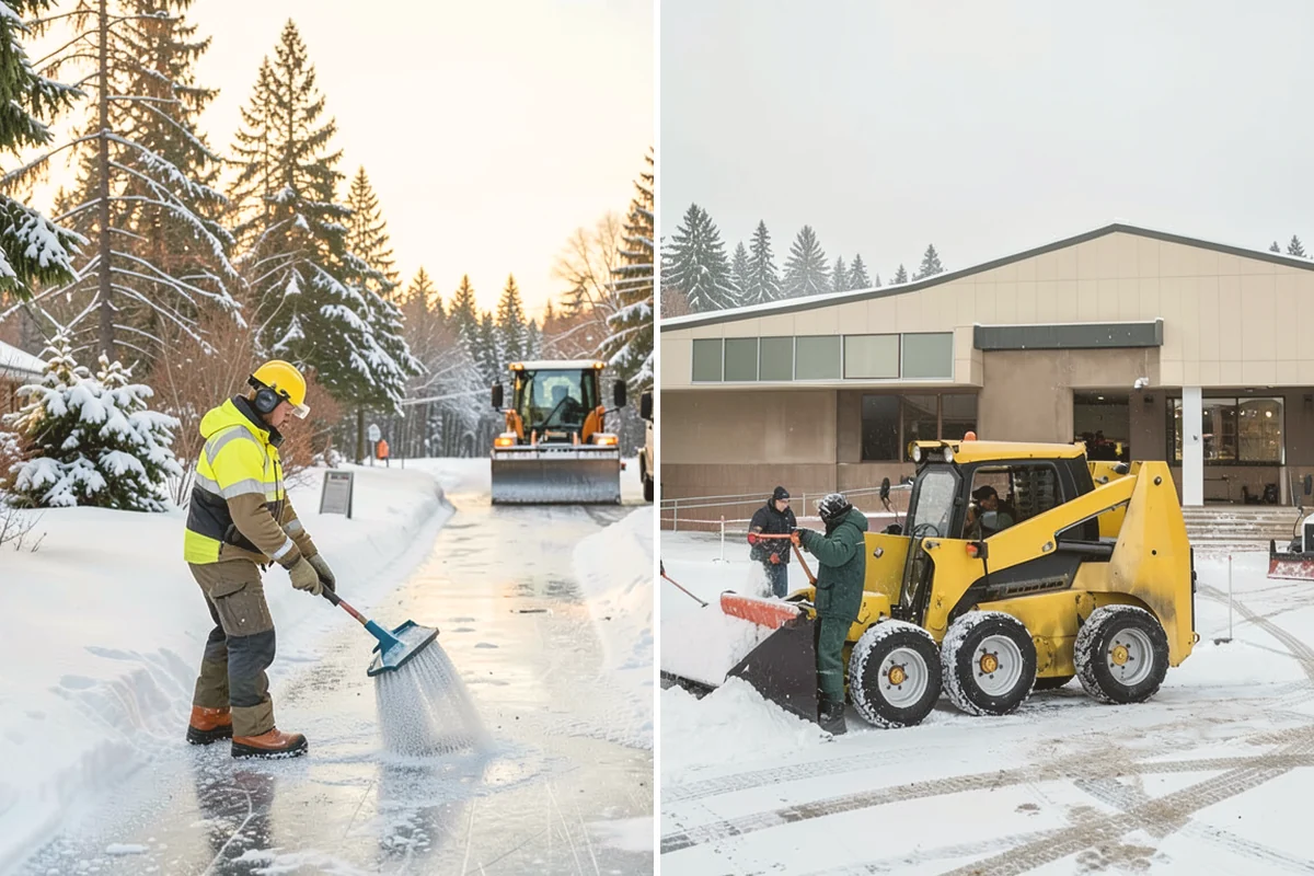 Back Patio Snow Removal in Langley, Island County, WA - We inspect the patio material and surrounding access points