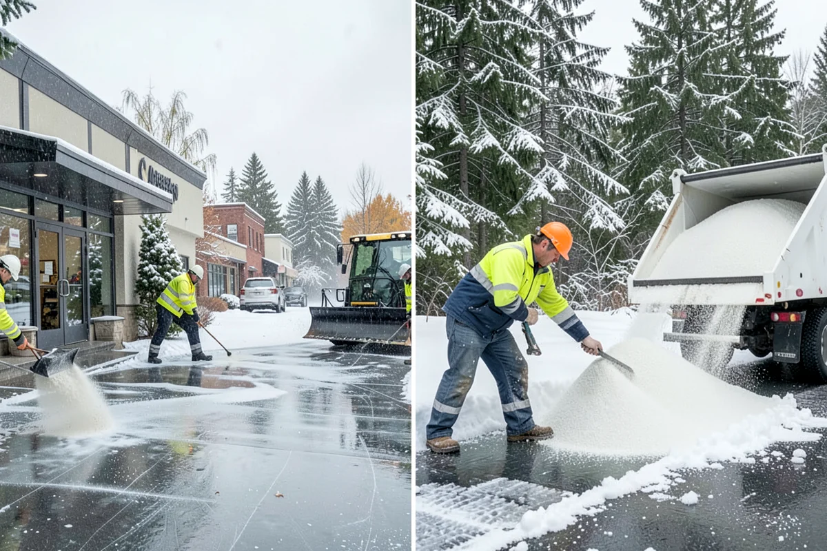 Back Patio Snow Removal in Maple Valley, King County, WA - We inspect the patio material and surrounding access points