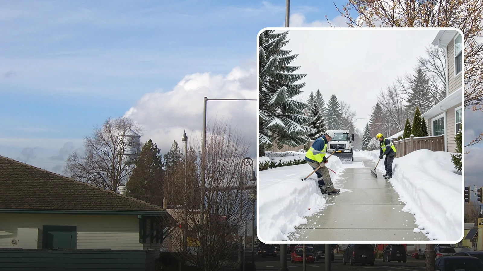 Back Patio Snow Removal in Marysville, Snohomish County, WA - We clear snow off back patios so your outdoor space and rear exits stay usable during a cold snap.