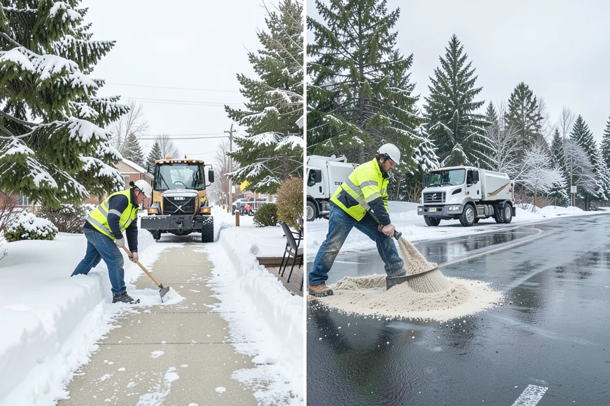 Back Patio Snow Removal in Marysville, Snohomish County, WA - We inspect the patio material and surrounding access points