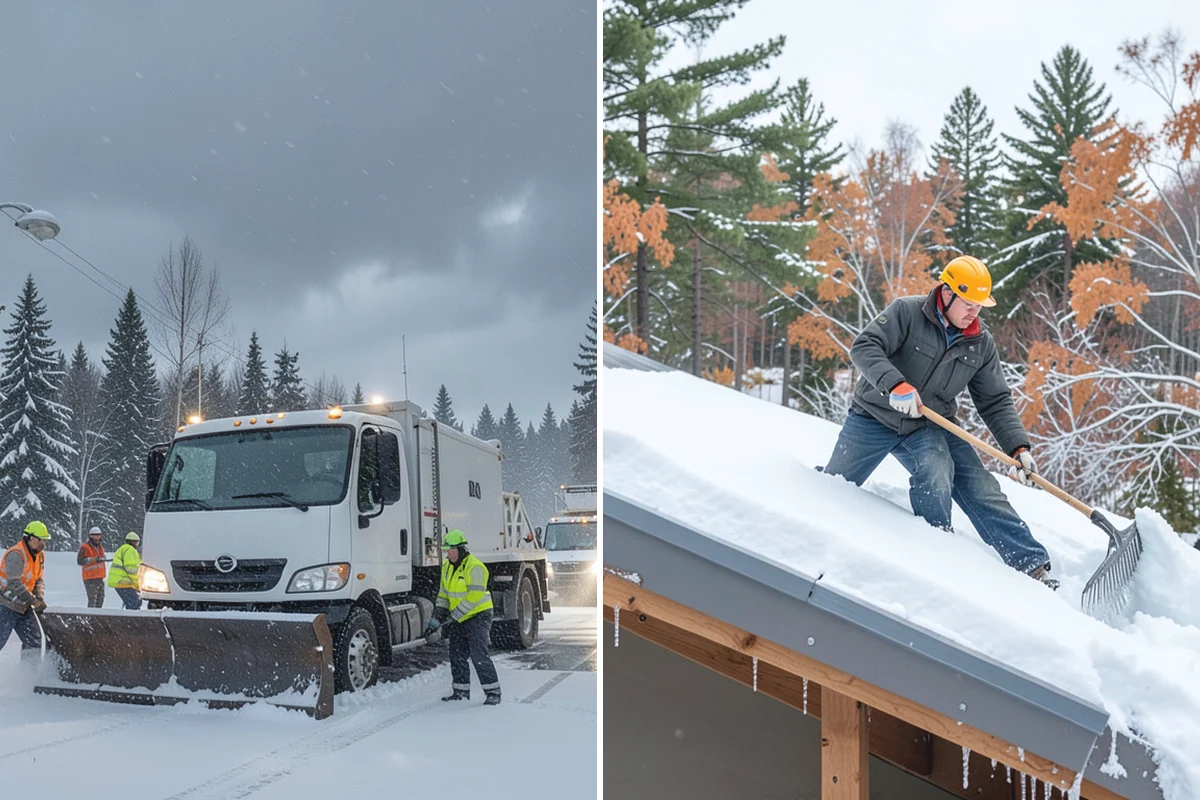 Back Patio Snow Removal in Medina, King County, WA - We inspect the patio material and surrounding access points
