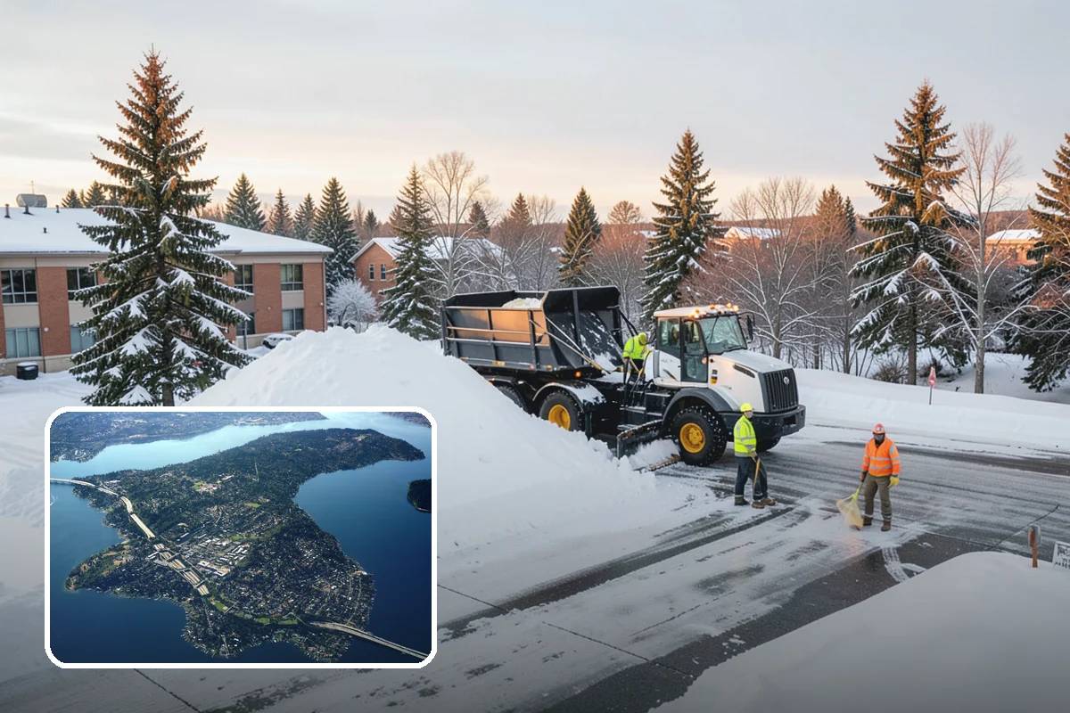 Back Patio Snow Removal in Mercer Island, King County, WA - Keeps everyday rear-yard routes usable in winter