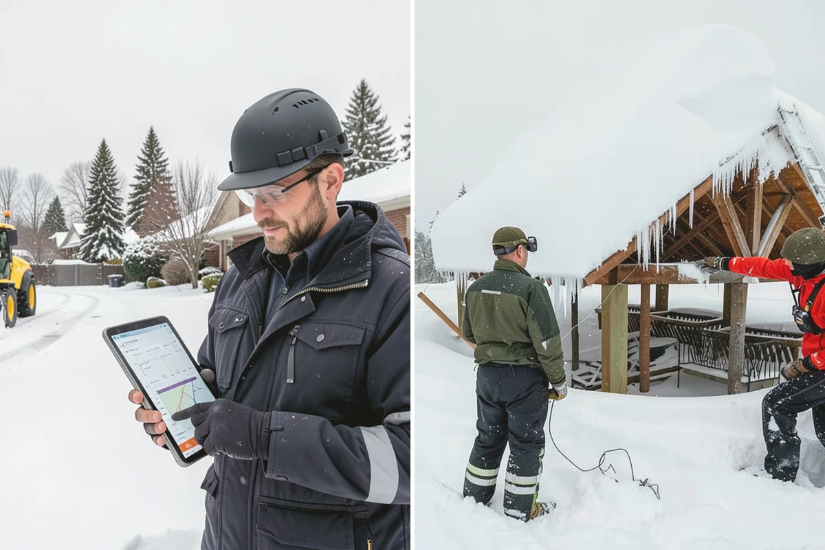 Back Patio Snow Removal in Mercer Island, King County, WA - We inspect the patio material and surrounding access points