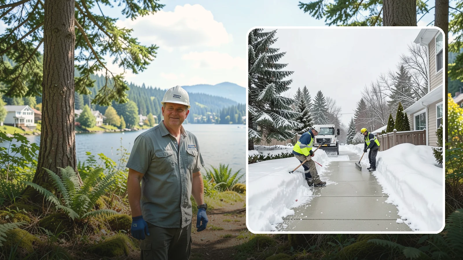 Back Patio Snow Removal in Milton, King County, WA - We clear snow off back patios so your outdoor space and rear exits stay usable during a cold snap.