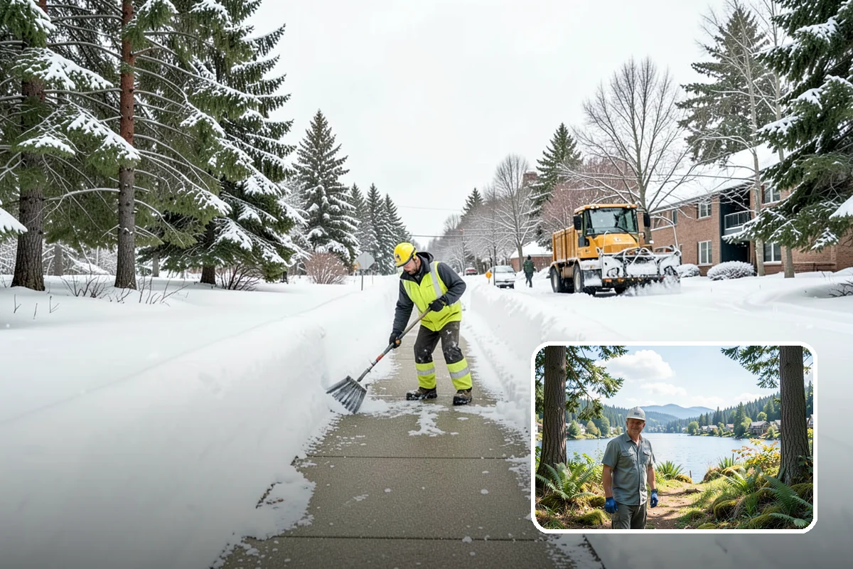 Back Patio Snow Removal in Milton, King County, WA - Keeps everyday rear-yard routes usable in winter